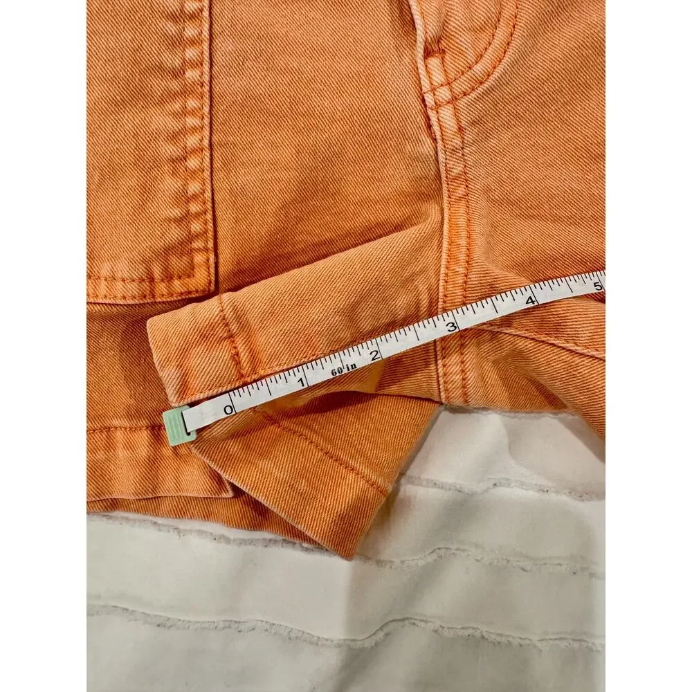 Peach Utility Festival Shorts High Rise Denim Zip Pocket Size 0 Summer Coachella - Picture 5 of 13